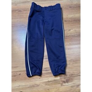 Mizuno Womens Select Belted Piped Pants 350314 Small Navy White Padding